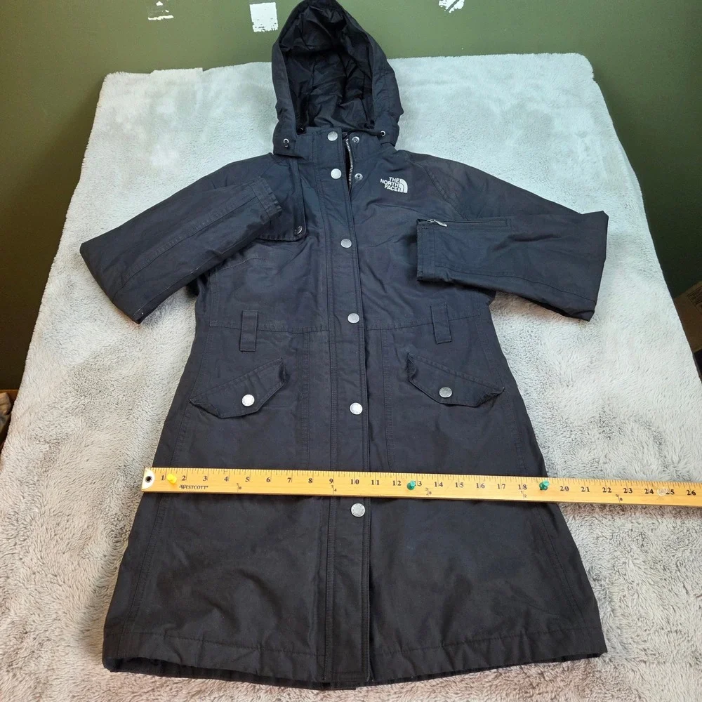 The North Face HyVent Hooded Parka Jacket Womens XS Utility Pocket Outdoor Black